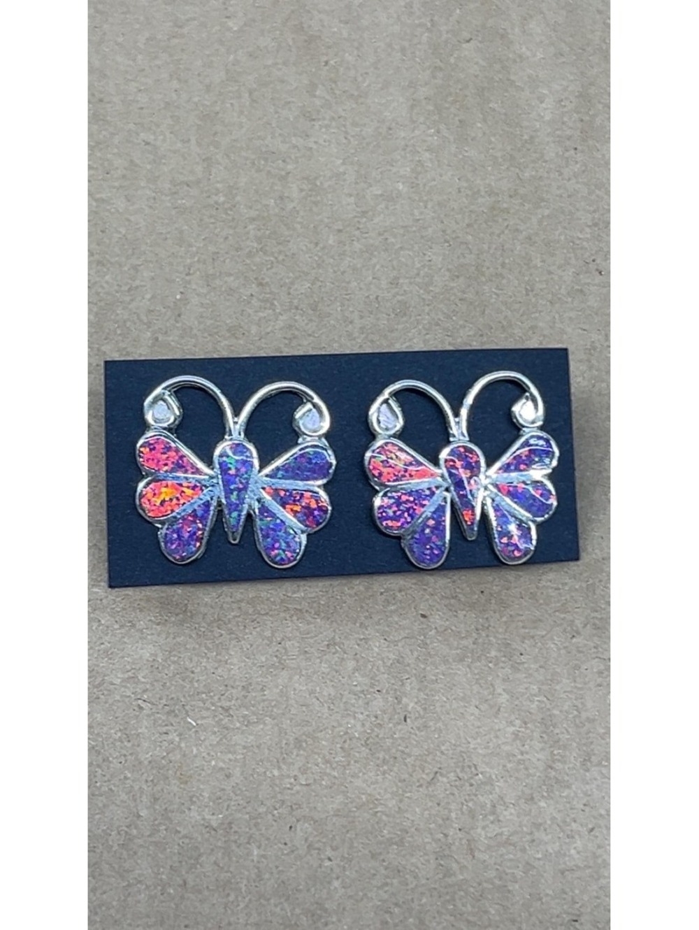 Zuni cluster inlay opal dragonfly sterling silver traditional earrings